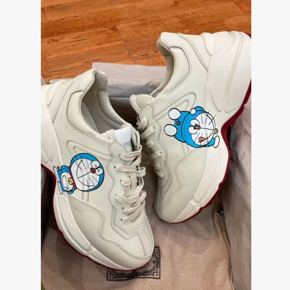 NIB Gucci x Doraemon Rhyton sneakers Limited Edition Man Size 6 Woman US 10
